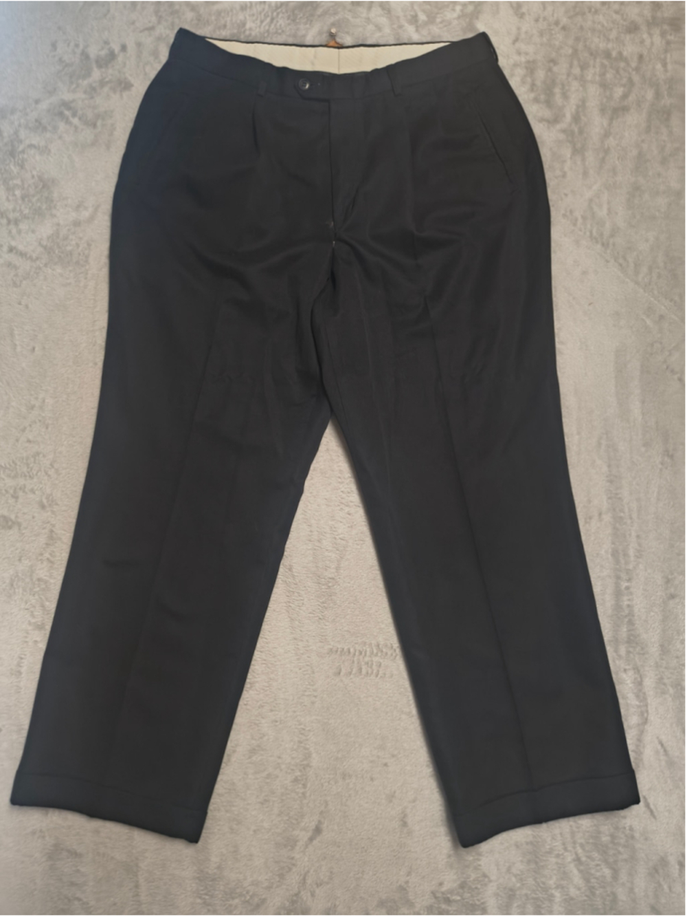 Haggar Black Label Mens Dress Pants Black Size 36x29 100% Micro Polyester